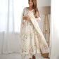 Organza Silk Floral Print Anarkali Set with Dupatta & Pant – Gota Patti Detailing
