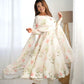 Organza Silk Floral Print Anarkali Set with Dupatta & Pant – Gota Patti Detailing