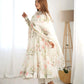 Organza Silk Floral Print Anarkali Set with Dupatta & Pant – Gota Patti Detailing