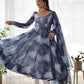 Organza Silk Marble Print Anarkali Set with Dupatta & Pant – Gota Patti Detailing