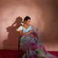 Organza Silk Printed Saree with Handwork Border