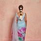 Organza Silk Printed Saree with Handwork Border