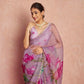 Organza Silk Printed Saree with Handwork Border