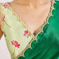 Organza Silk Printed Saree with Handwork Border