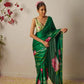 Organza Silk Printed Saree with Handwork Border