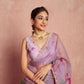 Organza Silk Printed Saree with Handwork Border