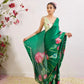 Organza Silk Printed Saree with Handwork Border