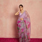 Organza Silk Printed Saree with Handwork Border