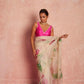 Organza Silk Printed Saree with Handwork Border