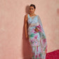 Organza Silk Printed Saree with Handwork Border