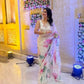 Organza Silk Printed Saree with Handwork Border