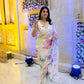 Organza Silk Printed Saree with Handwork Border
