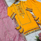Organza Silk Sharara Set With Mirror Embroidery