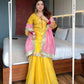 Organza Silk Sharara Set With Mirror Embroidery