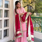 Organza Silk Sharara Set With Mirror Embroidery