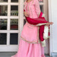 Organza Silk Sharara Set With Mirror Embroidery