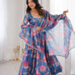 Organza Taby Silk Digital Print Gown Set