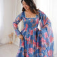 Organza Taby Silk Digital Print Gown Set
