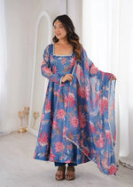 Organza Taby Silk Digital Print Gown Set