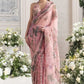 Orgenza Mirror Floral Printed sequence embroidery Saree