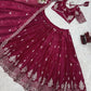 Orgenza Silk Embroidered Lehenga Set with Dupatta