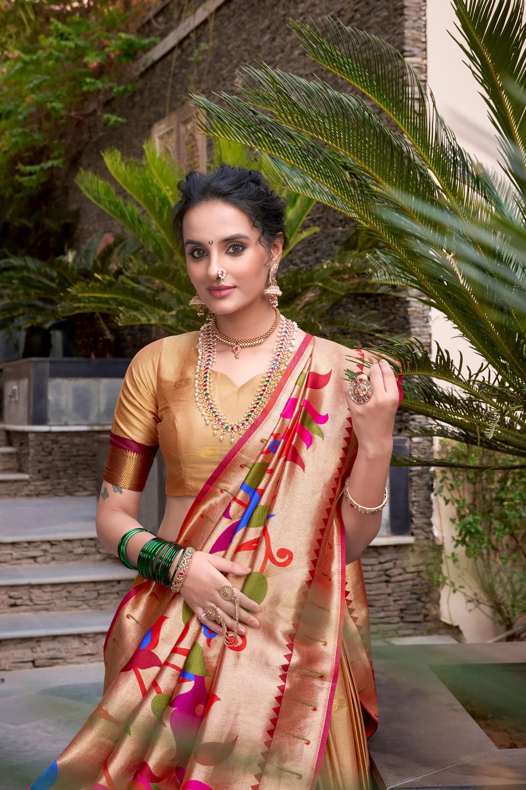 Paithani Jacquard Silk Zari Weaving Lehenga Set