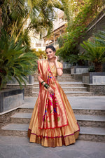Paithani Jacquard Silk Zari Weaving Lehenga Set
