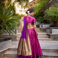 Paithani Jacquard Silk Zari Weaving Lehenga Set