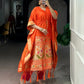 Paithani Style Jacquard Kaftan for Festive and Family Occasions