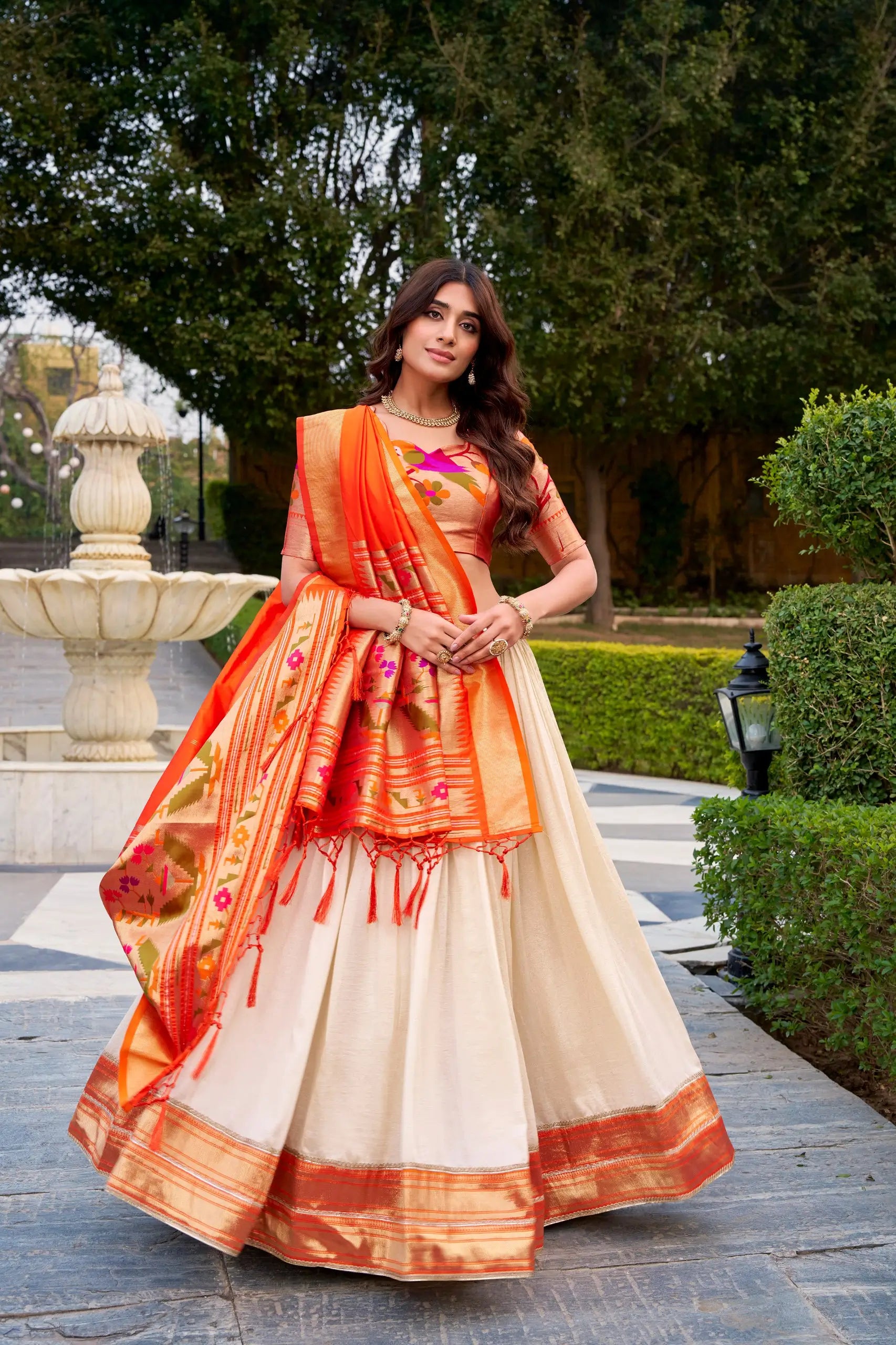 Paithni Jacquard Silk Lehenga Set with Dupatta