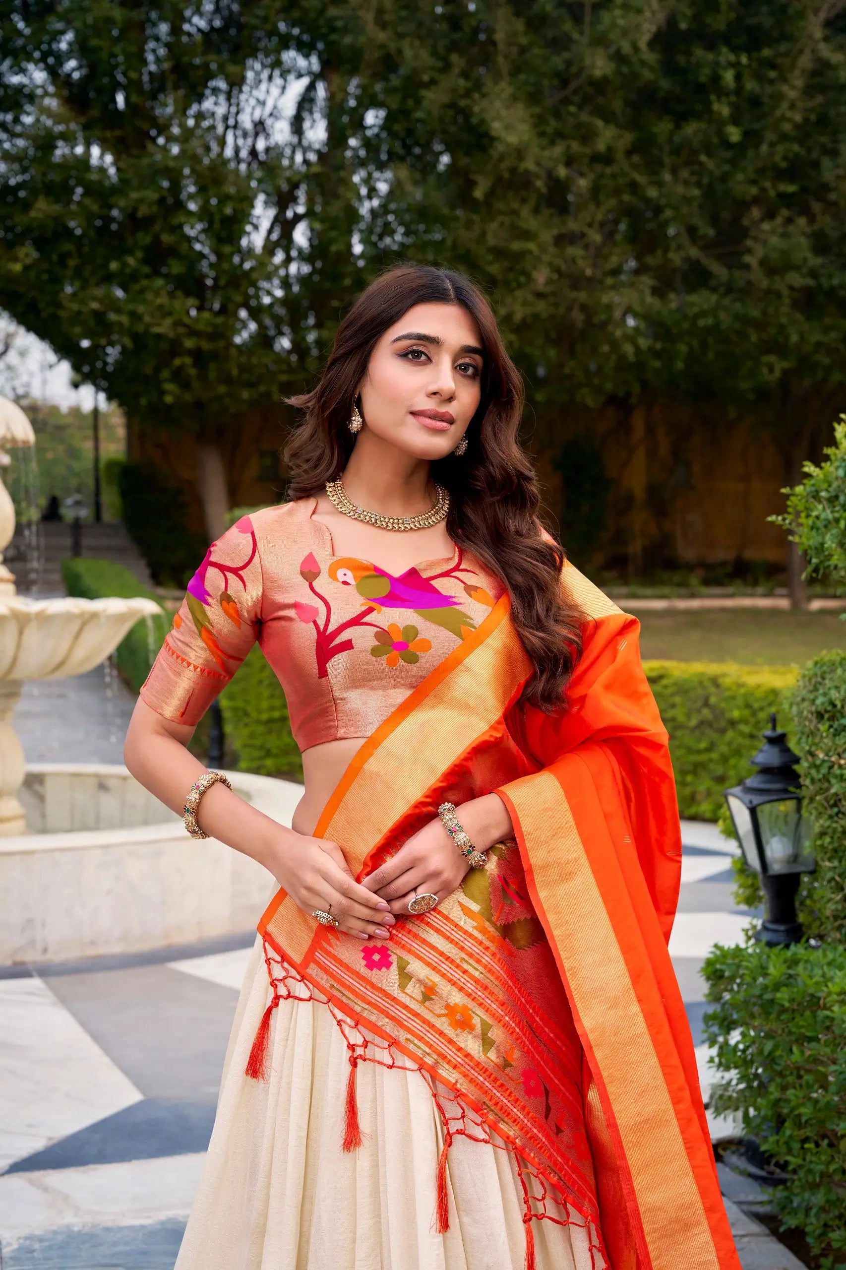 Paithni Jacquard Silk Lehenga Set with Dupatta