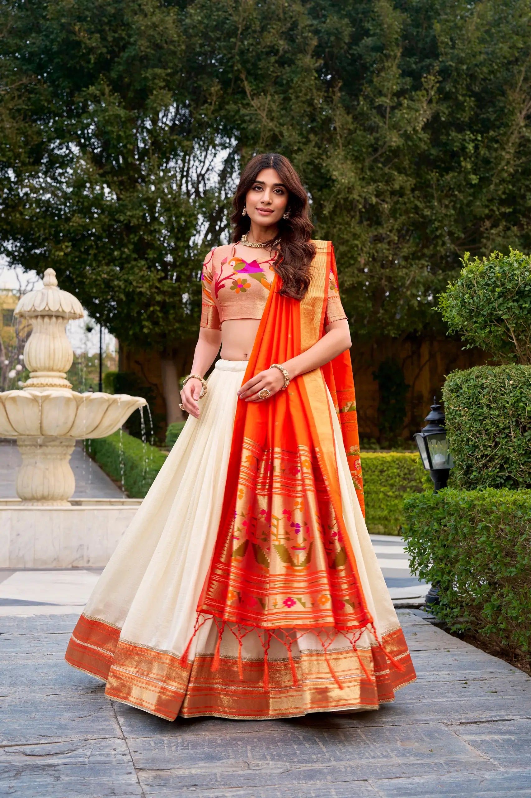 Paithni Jacquard Silk Lehenga Set with Dupatta