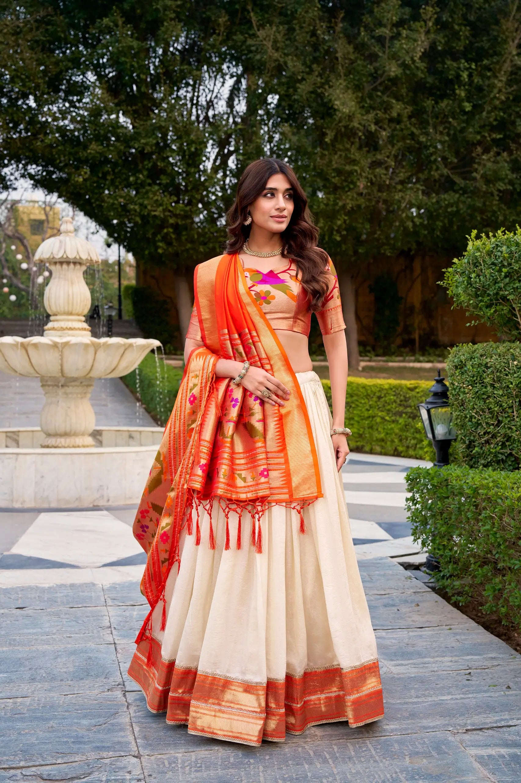 Paithni Jacquard Silk Lehenga Set with Dupatta