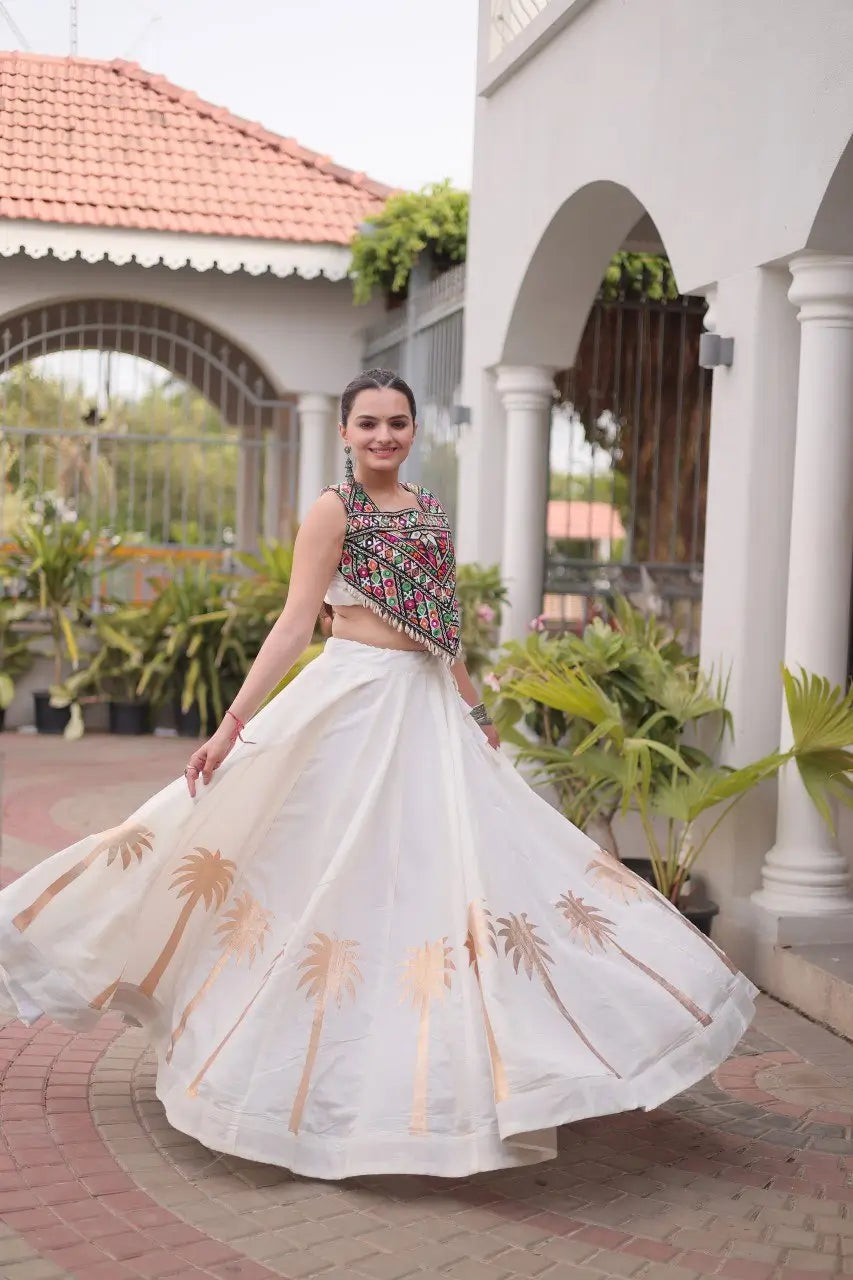 Palm Motif Gota Lehenga Set