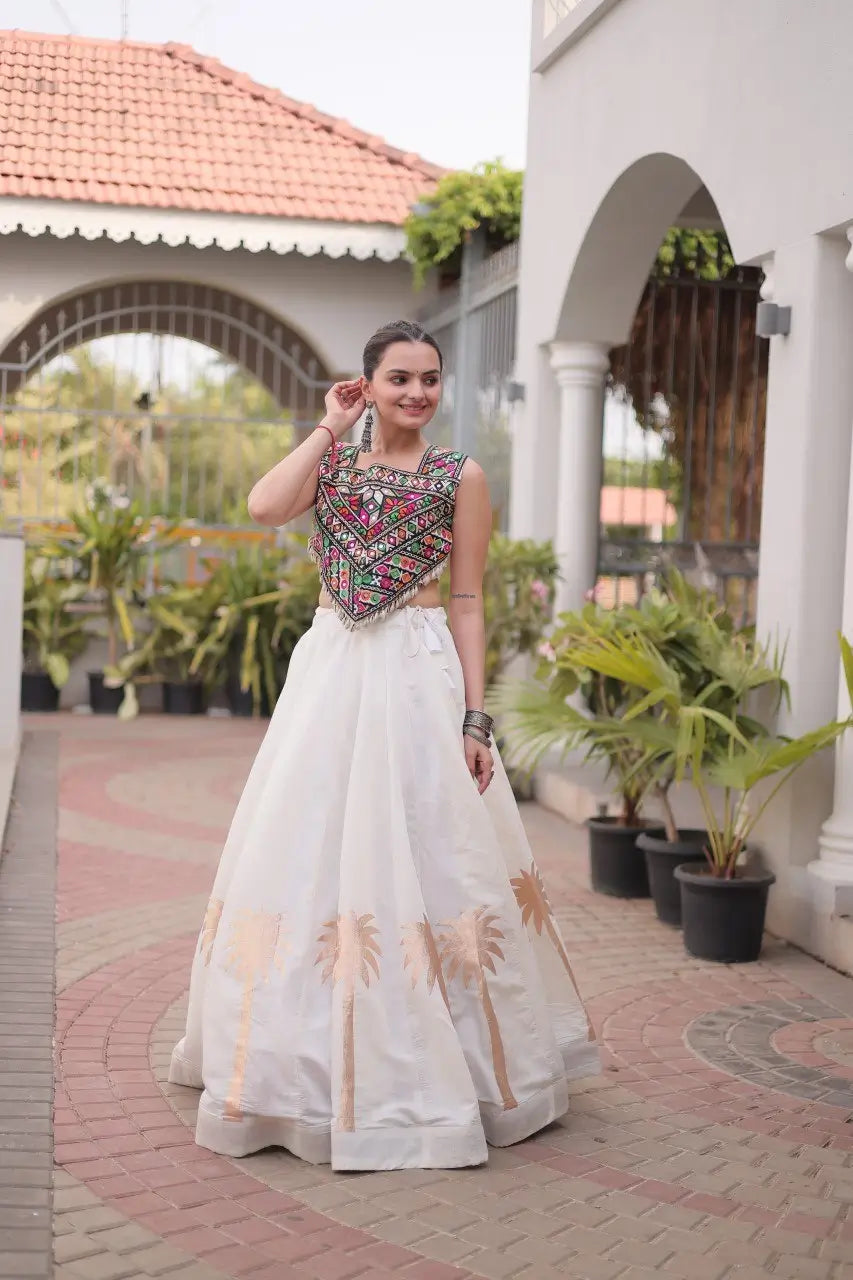 Palm Motif Gota Lehenga Set