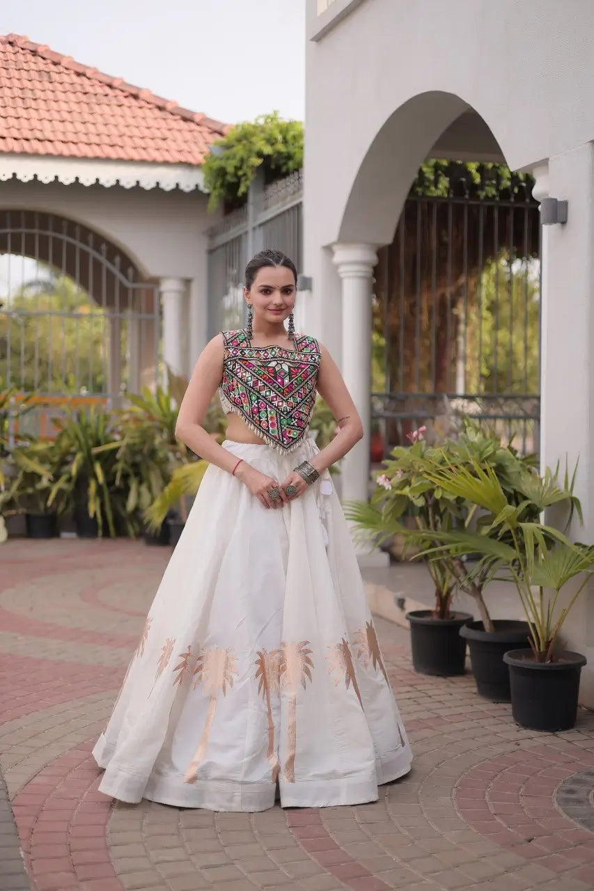 Palm Motif Gota Lehenga Set