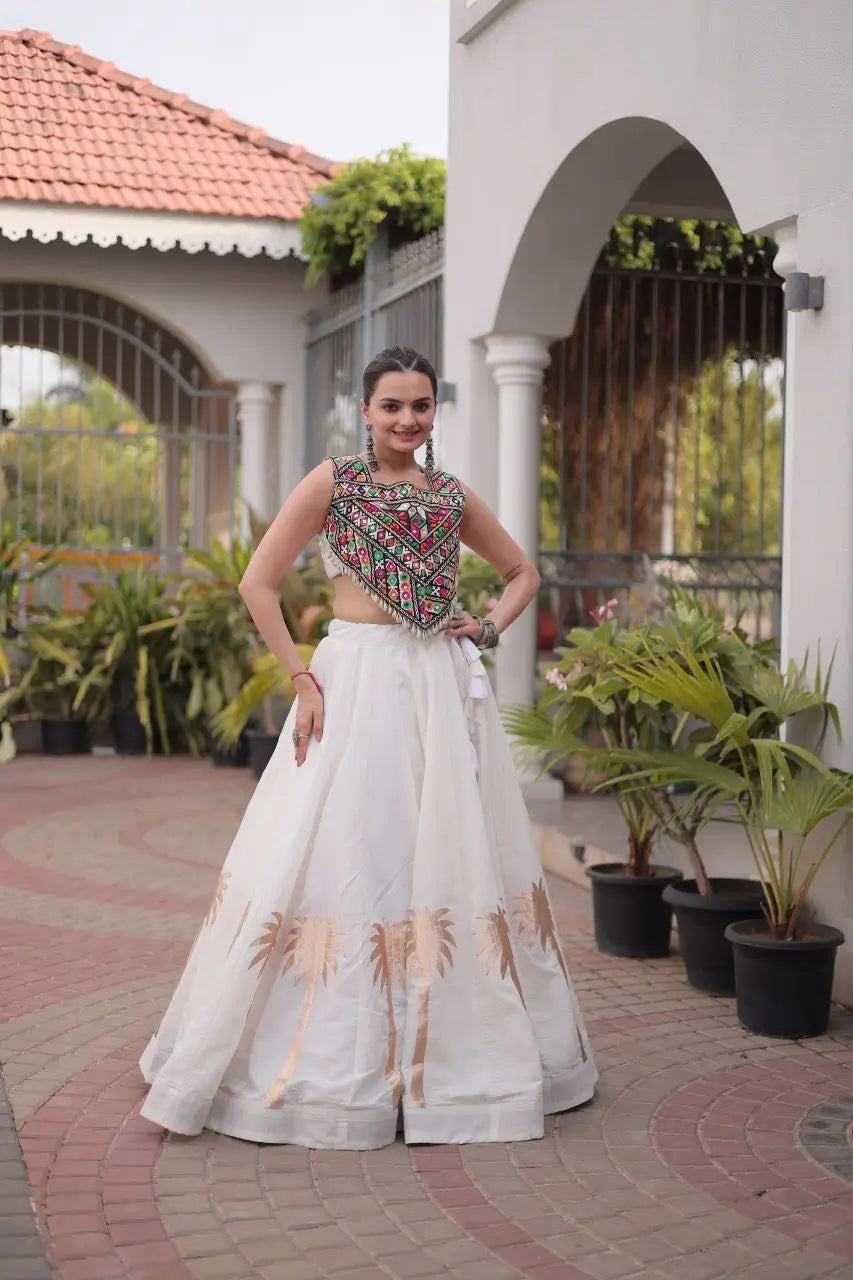 Palm Motif Gota Lehenga Set