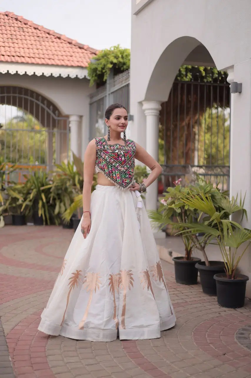 Palm Motif Gota Lehenga Set