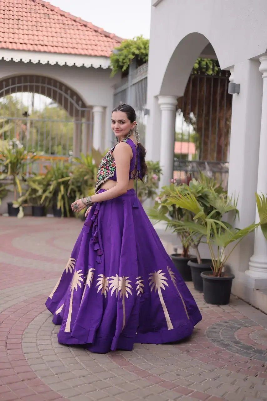 Palm Motif Gota Lehenga Set