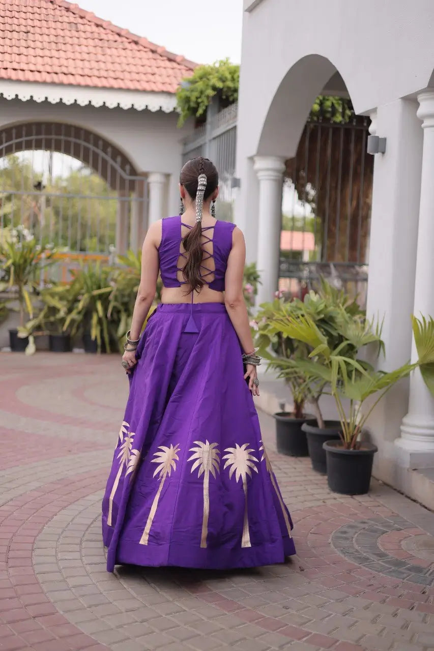 Palm Motif Gota Lehenga Set