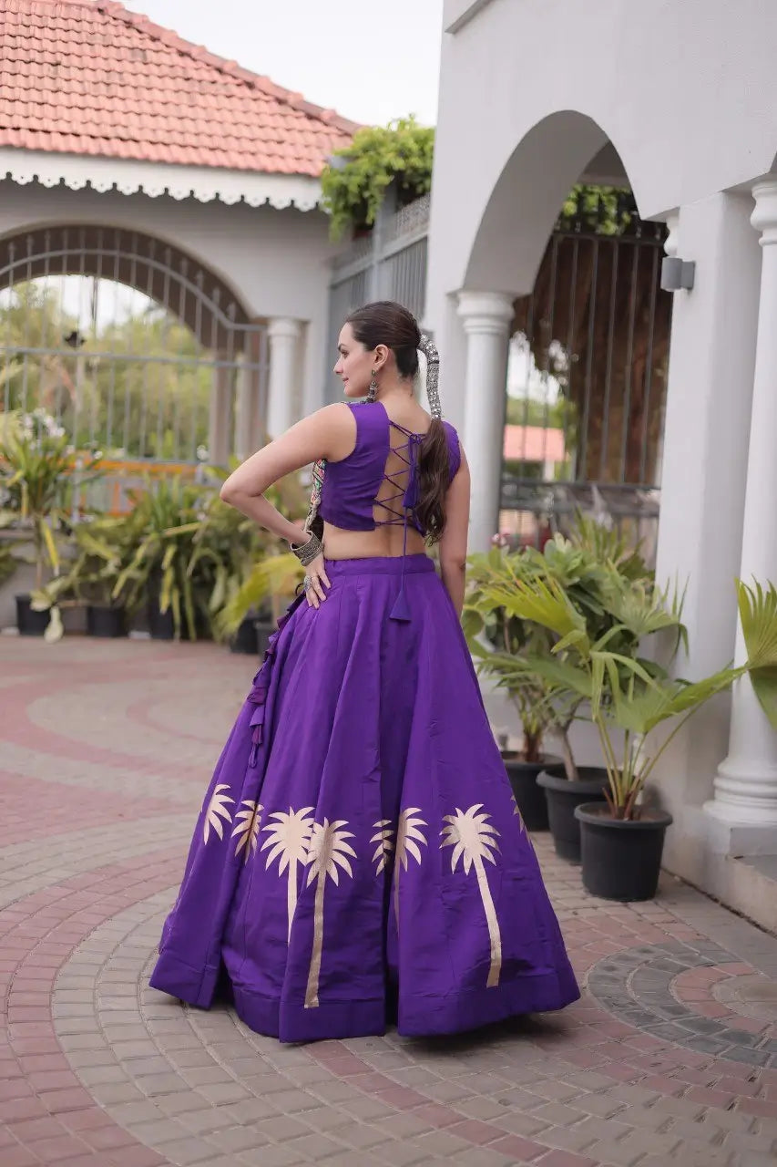 Palm Motif Gota Lehenga Set