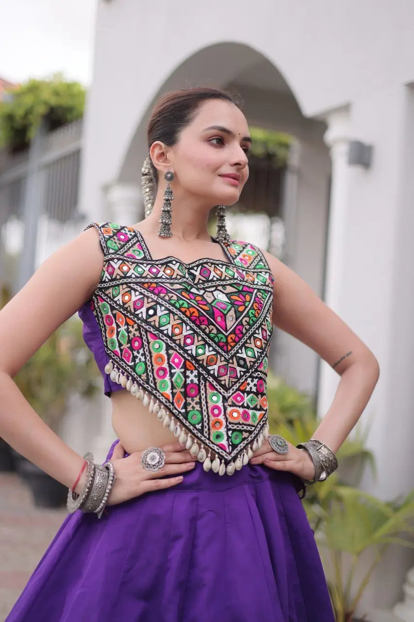 Palm Motif Gota Lehenga Set