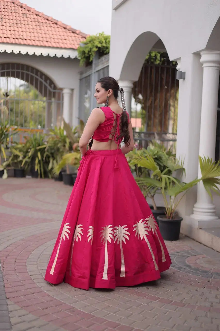 Palm Motif Gota Lehenga Set