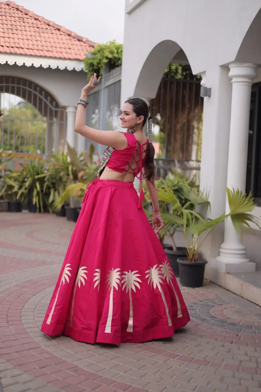 Palm Motif Gota Lehenga Set