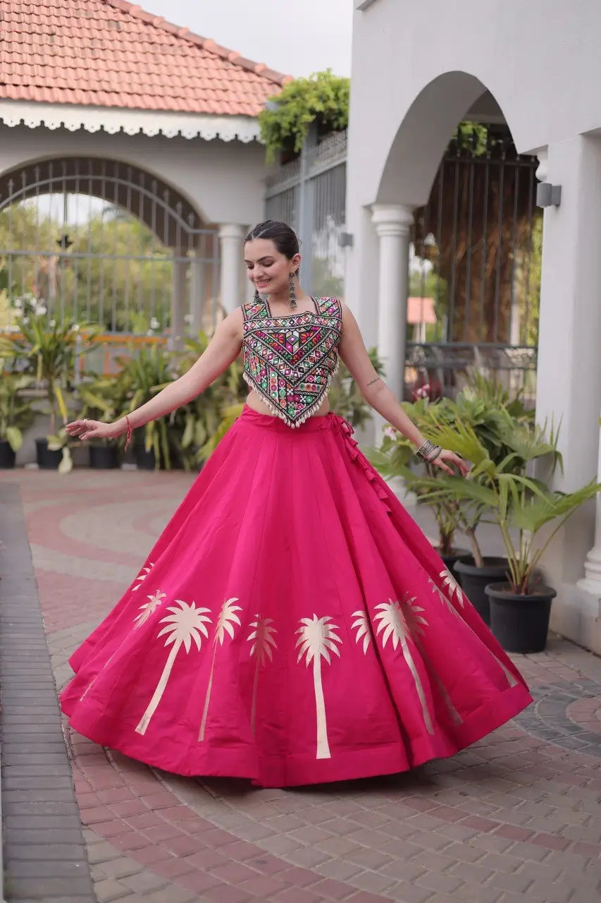 Palm Motif Gota Lehenga Set