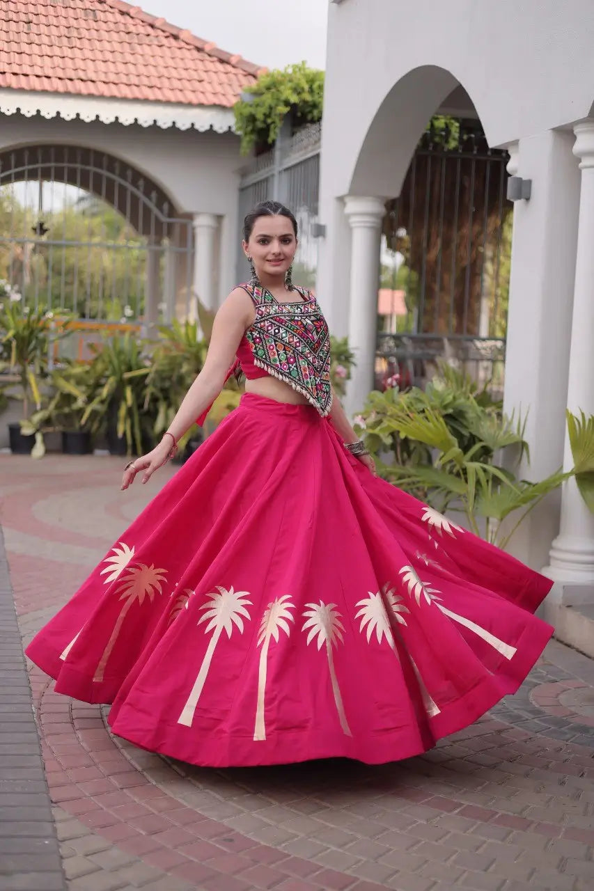 Palm Motif Gota Lehenga Set
