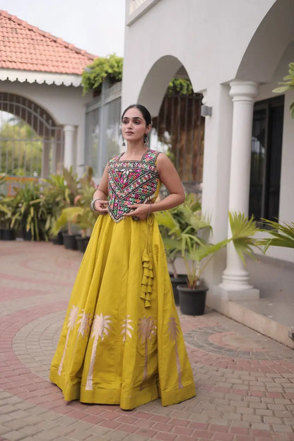 Palm Motif Gota Lehenga Set