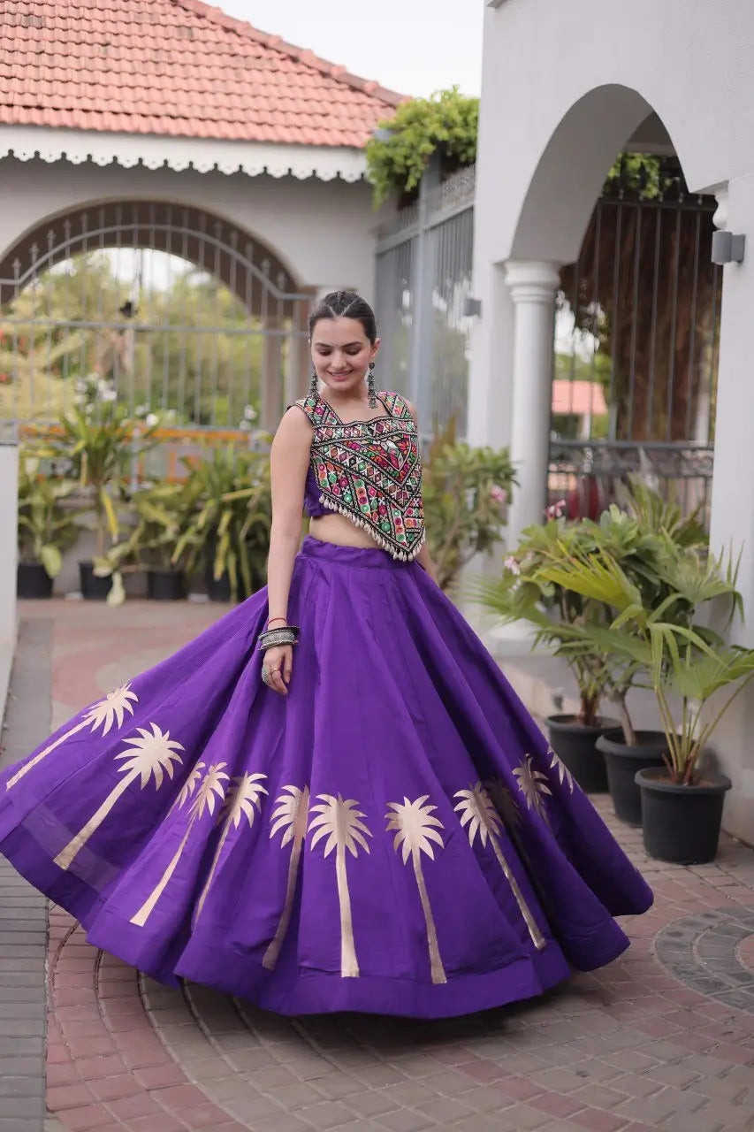 Palm Motif Gota Lehenga Set