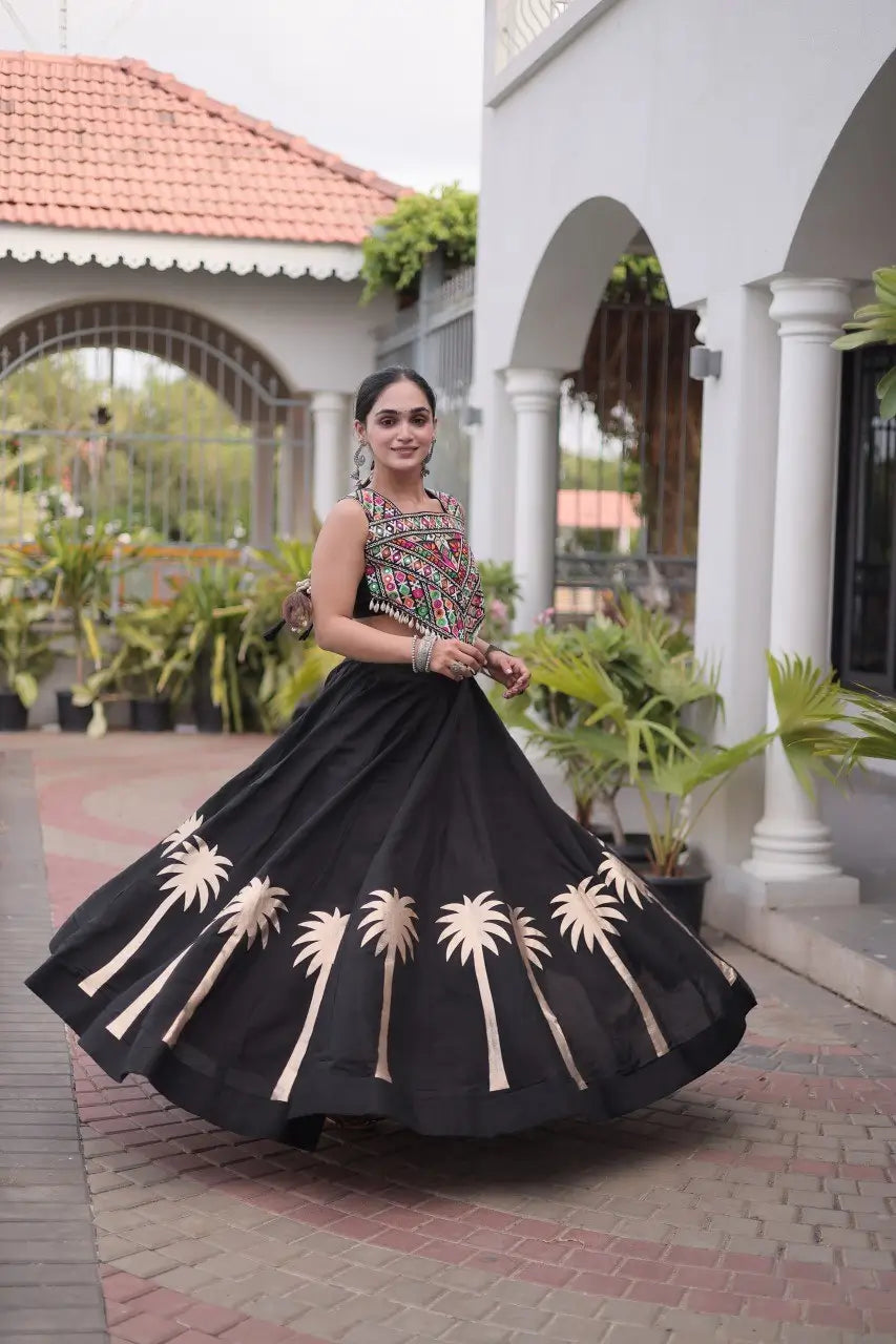 Palm Motif Gota Lehenga Set
