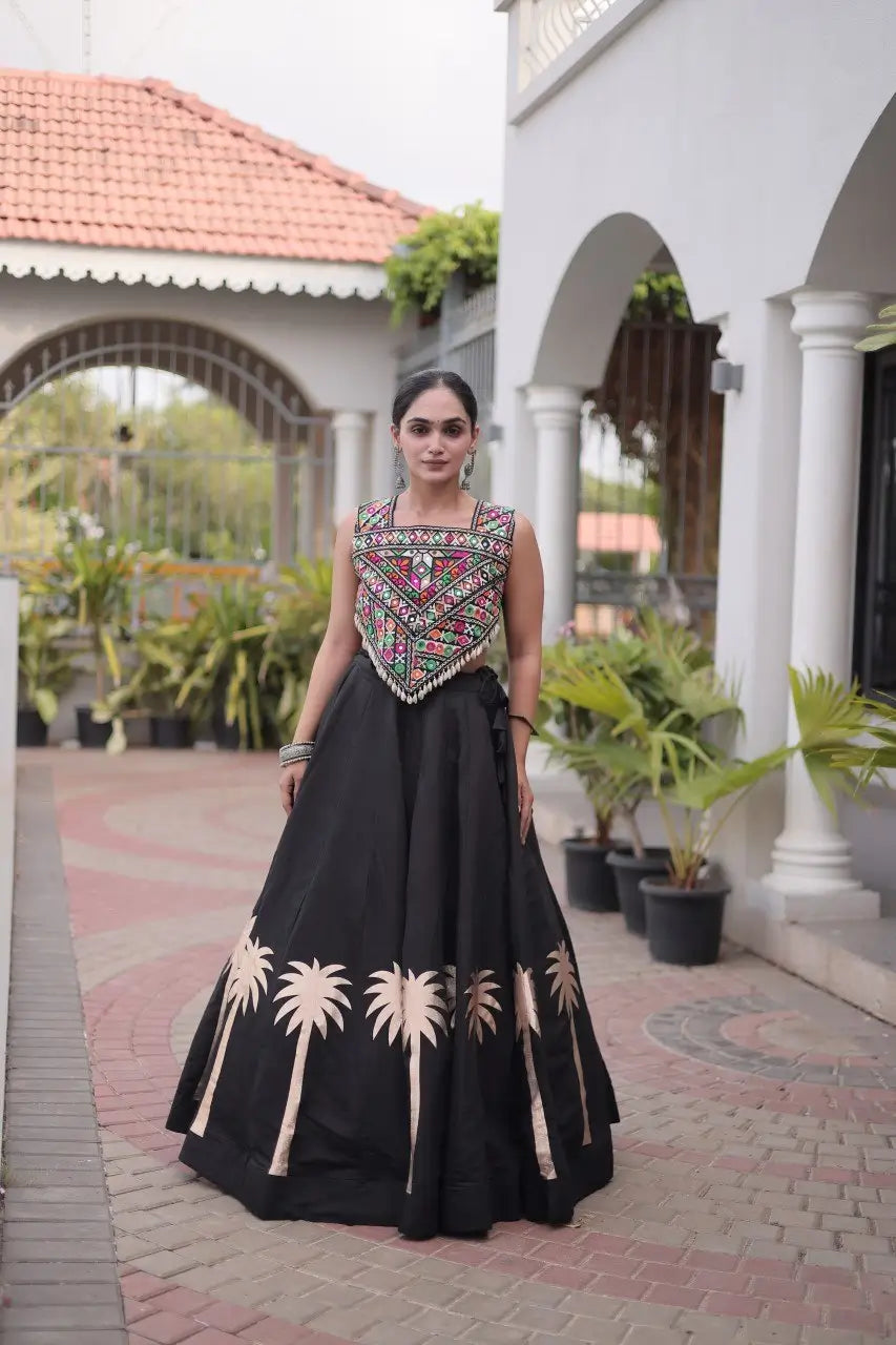Palm Motif Gota Lehenga Set